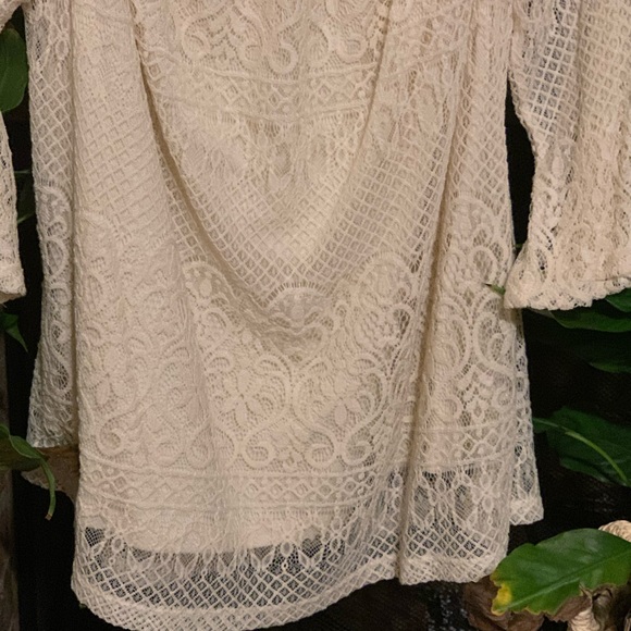 Adiva Cream Lace Top size M NWOT Cottagecore - Picture 5 of 7